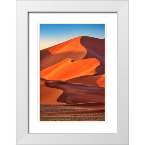 Sossusvlei White Modern Wood Framed Art Print with Double Matting by Zheng, Michael