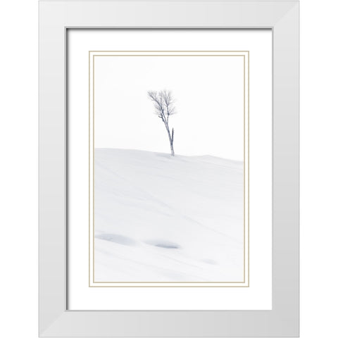 Lonely at Top White Modern Wood Framed Art Print with Double Matting by Oberai, Jassi