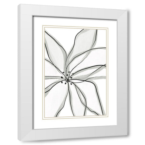 Fragile Flower White Modern Wood Framed Art Print with Double Matting by Sawall, Anastasia