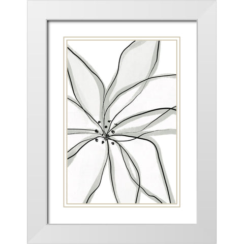 Fragile Flower White Modern Wood Framed Art Print with Double Matting by Sawall, Anastasia