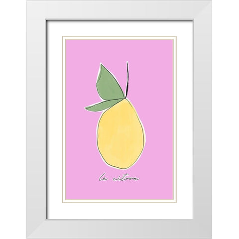 Le Citron White Modern Wood Framed Art Print with Double Matting by Sawall, Anastasia