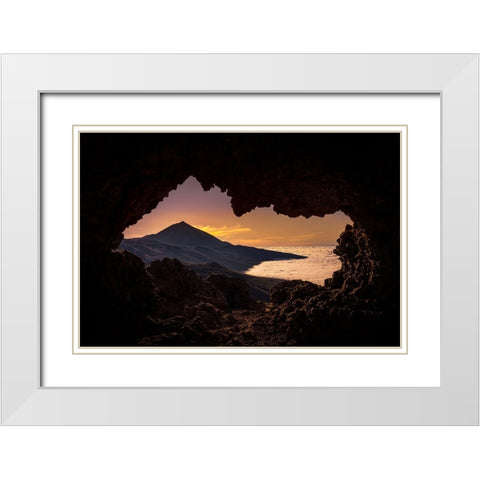 vulcano carve White Modern Wood Framed Art Print with Double Matting by Inderst, Rainer