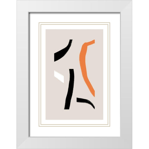 Cropped Shapes White Modern Wood Framed Art Print with Double Matting by Sawall, Anastasia