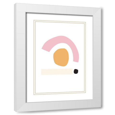 Happy Shapes White Modern Wood Framed Art Print with Double Matting by Sawall, Anastasia
