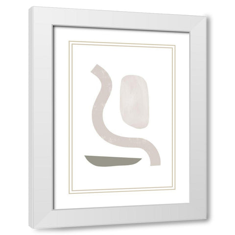 Shapes in Harmony White Modern Wood Framed Art Print with Double Matting by Sawall, Anastasia