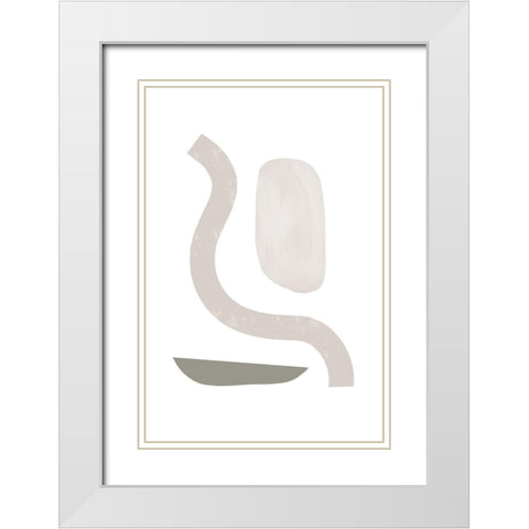 Shapes in Harmony White Modern Wood Framed Art Print with Double Matting by Sawall, Anastasia