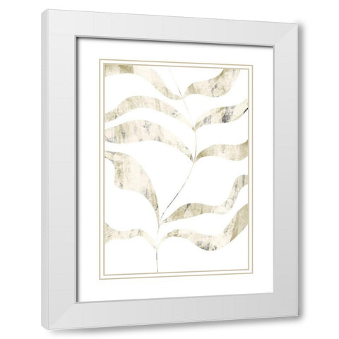 Textured Leaves White Modern Wood Framed Art Print with Double Matting by Sawall, Anastasia