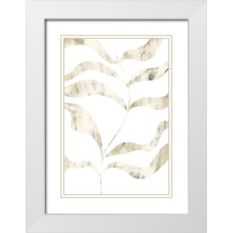 Textured Leaves White Modern Wood Framed Art Print with Double Matting by Sawall, Anastasia