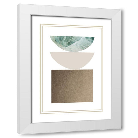 Textured Shapes White Modern Wood Framed Art Print with Double Matting by Sawall, Anastasia