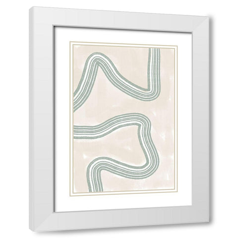 Abstracto Twist White Modern Wood Framed Art Print with Double Matting by Sawall, Anastasia