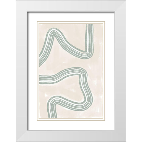 Abstracto Twist White Modern Wood Framed Art Print with Double Matting by Sawall, Anastasia
