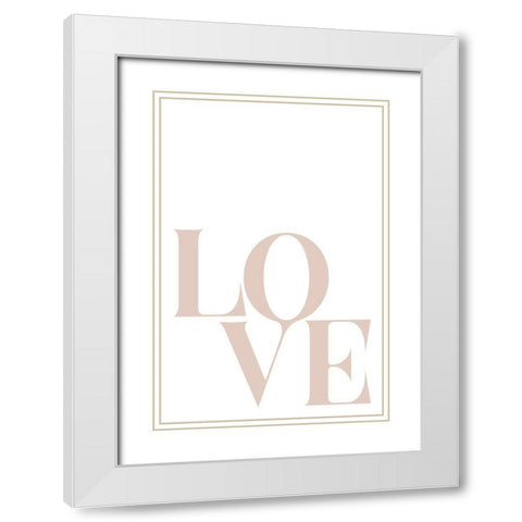 Love Beige White Modern Wood Framed Art Print with Double Matting by Sawall, Anastasia