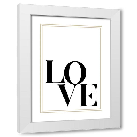Love Black White Modern Wood Framed Art Print with Double Matting by Sawall, Anastasia