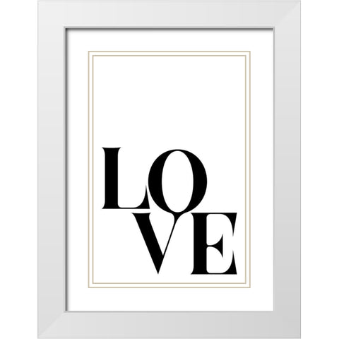 Love Black White Modern Wood Framed Art Print with Double Matting by Sawall, Anastasia
