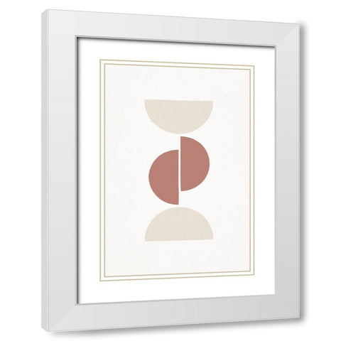 Rust and Sand - Geo White Modern Wood Framed Art Print with Double Matting by Sawall, Anastasia