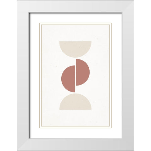 Rust and Sand - Geo White Modern Wood Framed Art Print with Double Matting by Sawall, Anastasia
