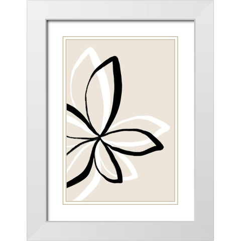 Abstract Flowers White Modern Wood Framed Art Print with Double Matting by Sawall, Anastasia