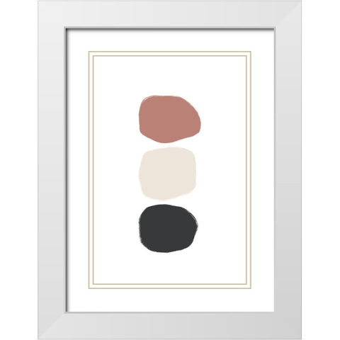 Three Stones - Coloured White Modern Wood Framed Art Print with Double Matting by Sawall, Anastasia