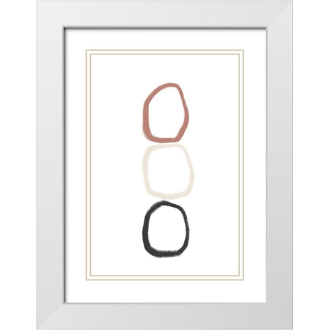 Three Stones - On Top White Modern Wood Framed Art Print with Double Matting by Sawall, Anastasia