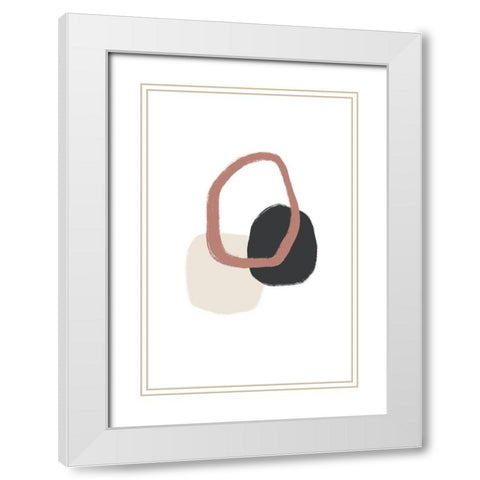 Three Stones - Together White Modern Wood Framed Art Print with Double Matting by Sawall, Anastasia