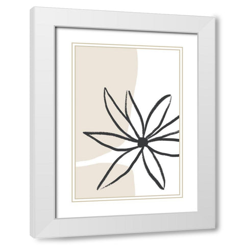 Flower and Cream White Modern Wood Framed Art Print with Double Matting by Sawall, Anastasia