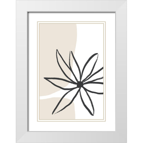 Flower and Cream White Modern Wood Framed Art Print with Double Matting by Sawall, Anastasia