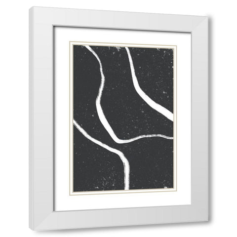 White Lines White Modern Wood Framed Art Print with Double Matting by Sawall, Anastasia