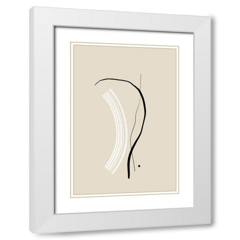 Composition of Lines - The First White Modern Wood Framed Art Print with Double Matting by Sawall, Anastasia
