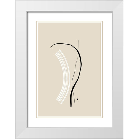 Composition of Lines - The First White Modern Wood Framed Art Print with Double Matting by Sawall, Anastasia