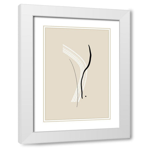 Composition of Lines - The Second White Modern Wood Framed Art Print with Double Matting by Sawall, Anastasia