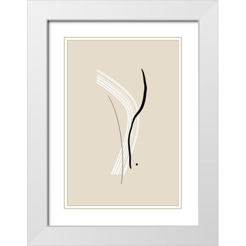 Composition of Lines - The Second White Modern Wood Framed Art Print with Double Matting by Sawall, Anastasia