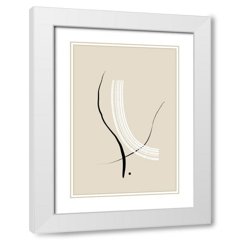 Composition of Lines - The Third White Modern Wood Framed Art Print with Double Matting by Sawall, Anastasia
