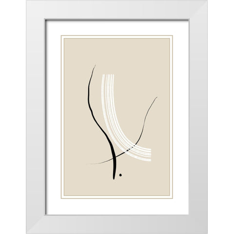 Composition of Lines - The Third White Modern Wood Framed Art Print with Double Matting by Sawall, Anastasia