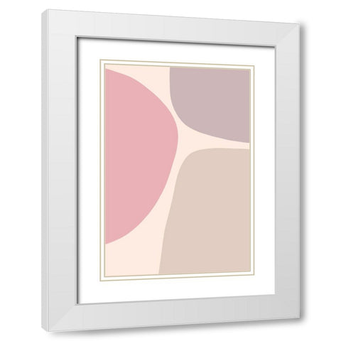 Soft Trio White Modern Wood Framed Art Print with Double Matting by Sawall, Anastasia