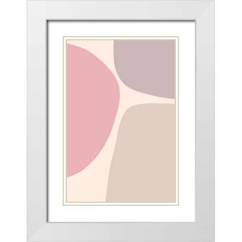 Soft Trio White Modern Wood Framed Art Print with Double Matting by Sawall, Anastasia