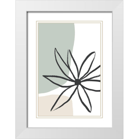 Flower Mint and Cream White Modern Wood Framed Art Print with Double Matting by Sawall, Anastasia