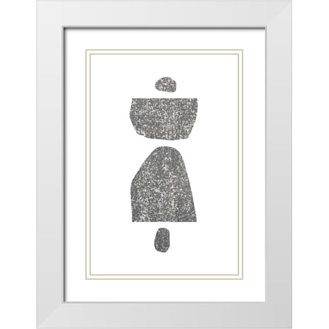 Textured Shapes White Modern Wood Framed Art Print with Double Matting by Sawall, Anastasia