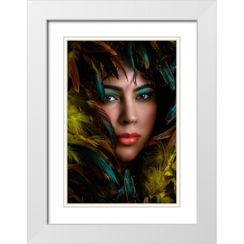 Untitled White Modern Wood Framed Art Print with Double Matting by Pandya, Hardik