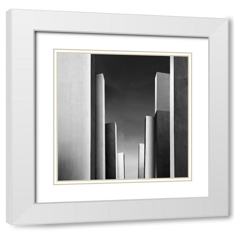 Il Giardino Incantato Ii White Modern Wood Framed Art Print with Double Matting by Di Sebastiano, Pietrino