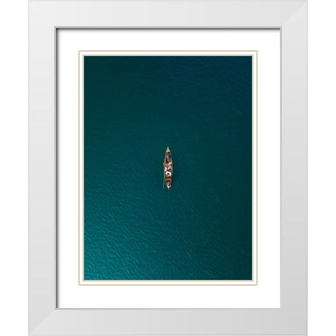 The boat ride White Modern Wood Framed Art Print with Double Matting by Pritam Mahanta, Partha