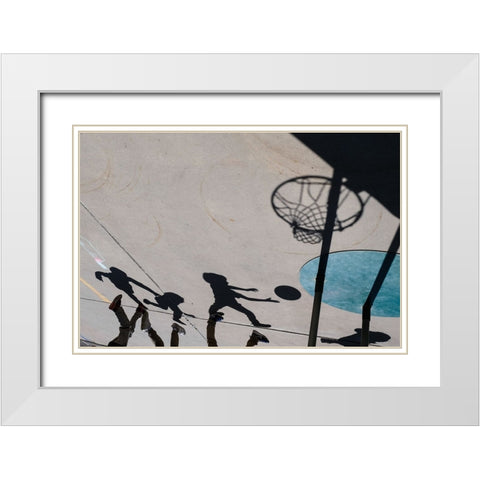 The Game White Modern Wood Framed Art Print with Double Matting by Harter, Sydney