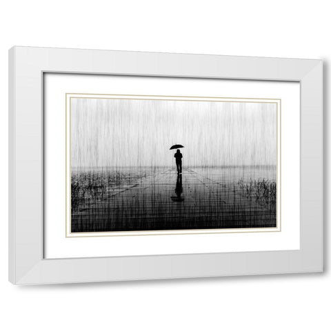 Loneliness White Modern Wood Framed Art Print with Double Matting by Pontes, Gabi
