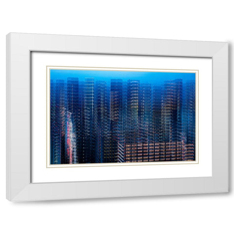 tokyo layers White Modern Wood Framed Art Print with Double Matting by Makoto, Sasaki