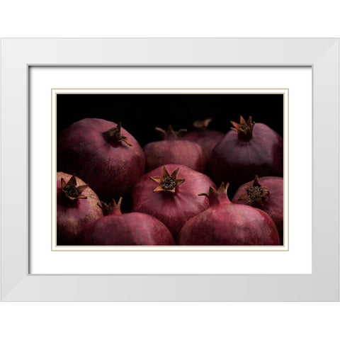 The Power Of The Pomegranates White Modern Wood Framed Art Print with Double Matting by Swid, Saleh