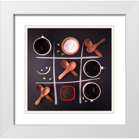 Still Life Art White Modern Wood Framed Art Print with Double Matting by Dhuper, Sumit