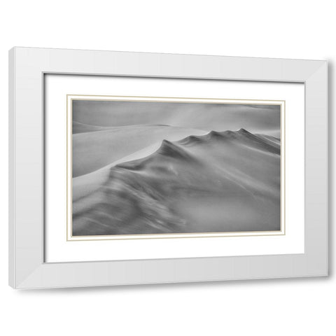 Blowing Sand White Modern Wood Framed Art Print with Double Matting by Zheng, Michael