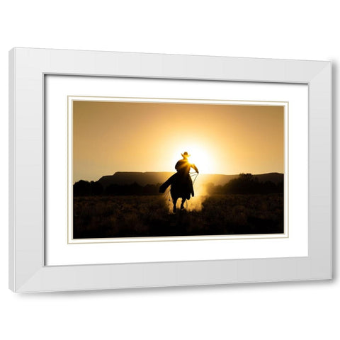 The Cowboy White Modern Wood Framed Art Print with Double Matting by Jacob, Matt