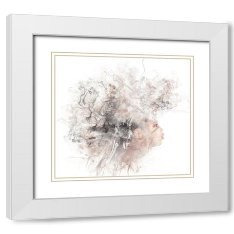 Boy Smoke White Modern Wood Framed Art Print with Double Matting by Tumminello, Wendy
