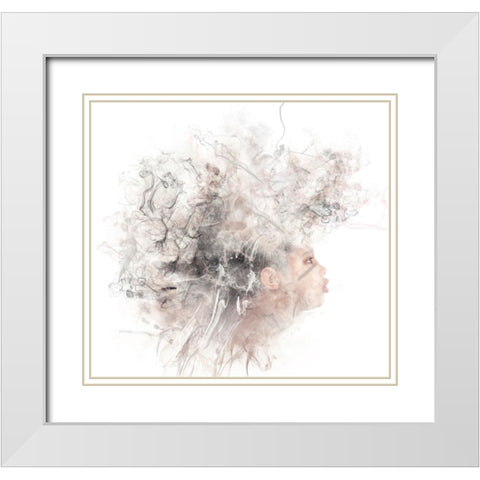 Boy Smoke White Modern Wood Framed Art Print with Double Matting by Tumminello, Wendy