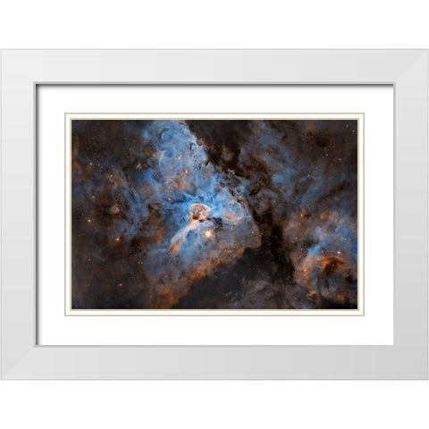 Eta Carina White Modern Wood Framed Art Print with Double Matting by Chander, Vikas
